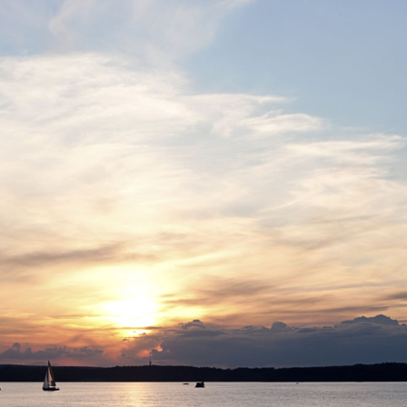 Auringonlasku Näsijärvellä