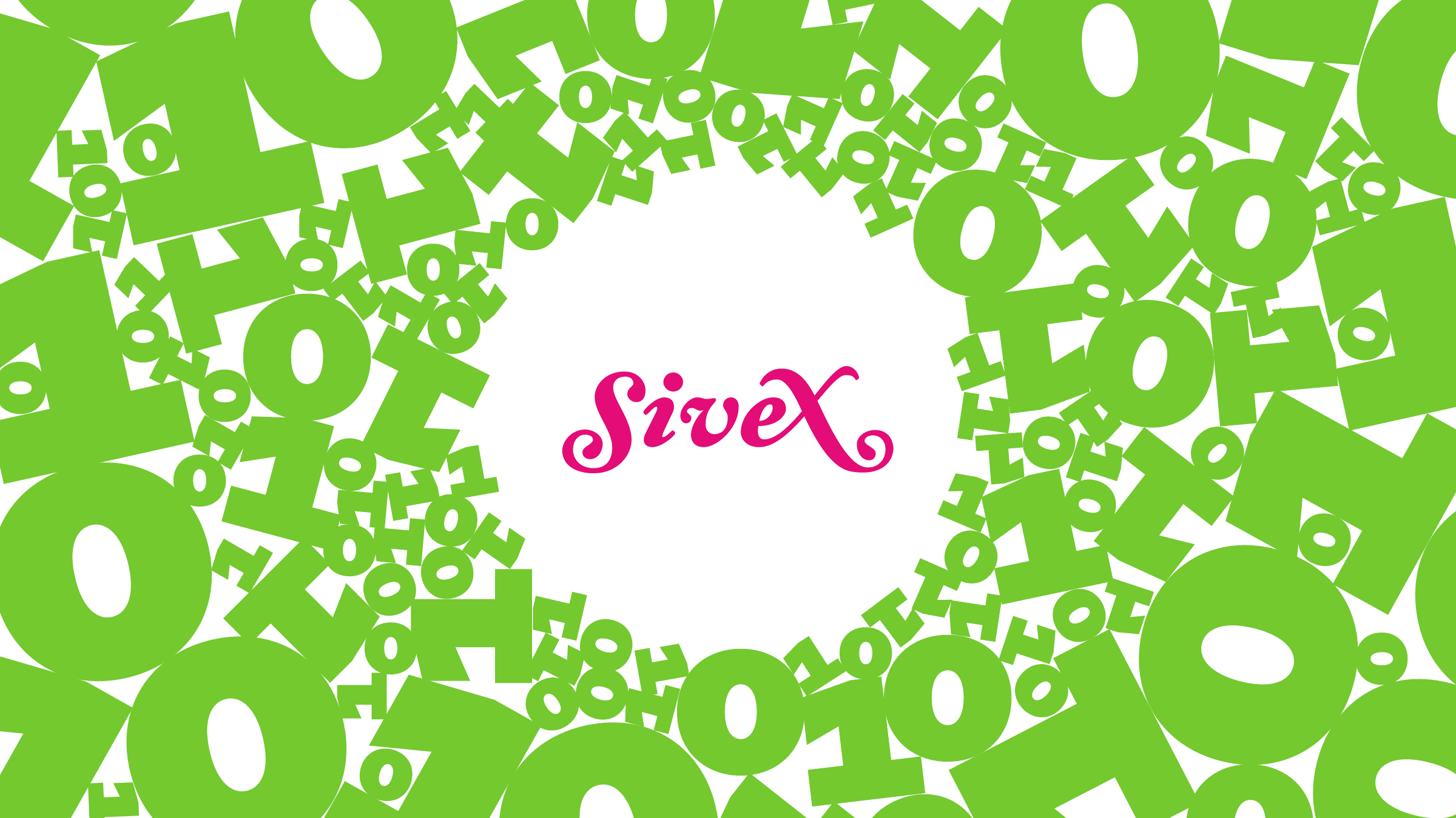 Logo of Sivex surrounded by zeros and ones.