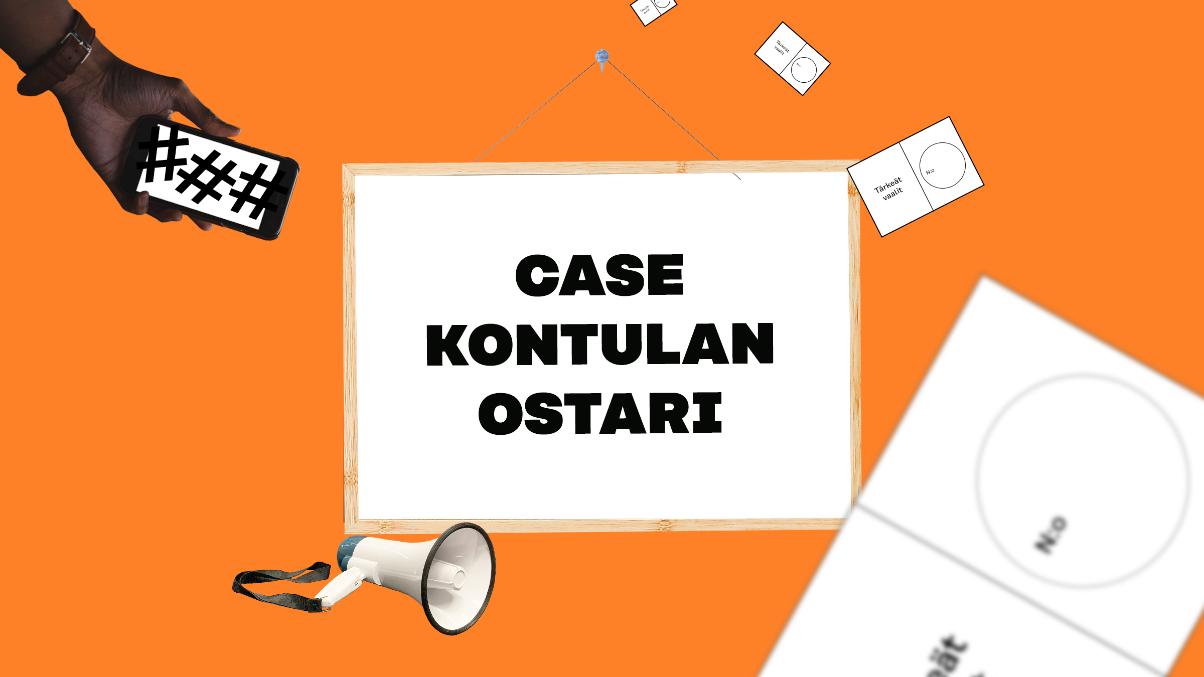 Kuvituskuva, jossa keskellä tiimin nimi Case Kontulan ostari