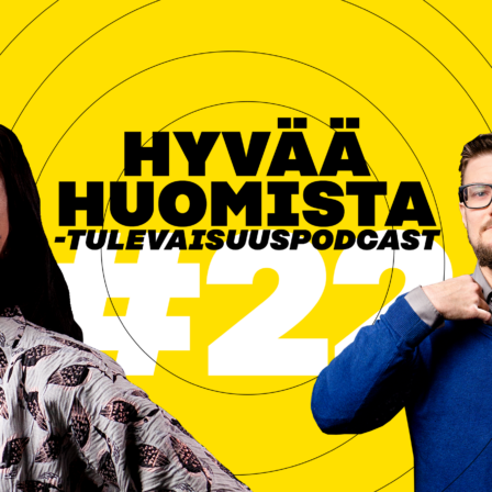 Tulevaisuuspodcastin juontajat Johanna Kippo ja Jukka Vahti.