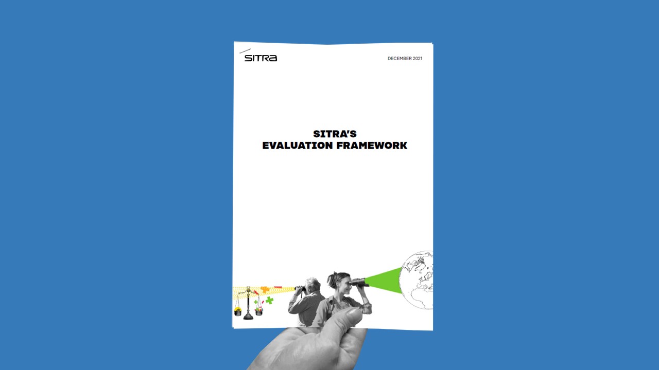 In the photo: the cover of Sitra's evaluation framework