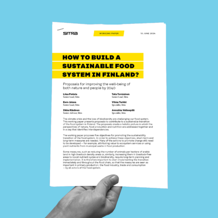 Sitra working paper: How to build a sustainable food system in Finland